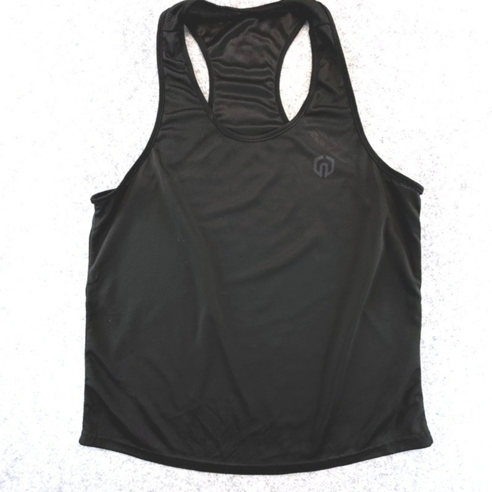 Neleus Mens Black Racerback Mesh Tank Top Athletic Training Gym Shirt
